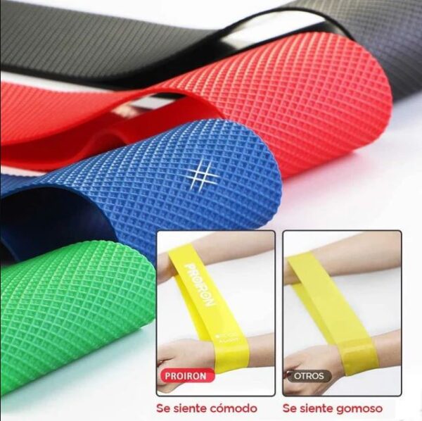 Bandas antideslizantes latex ejercicio fuerza