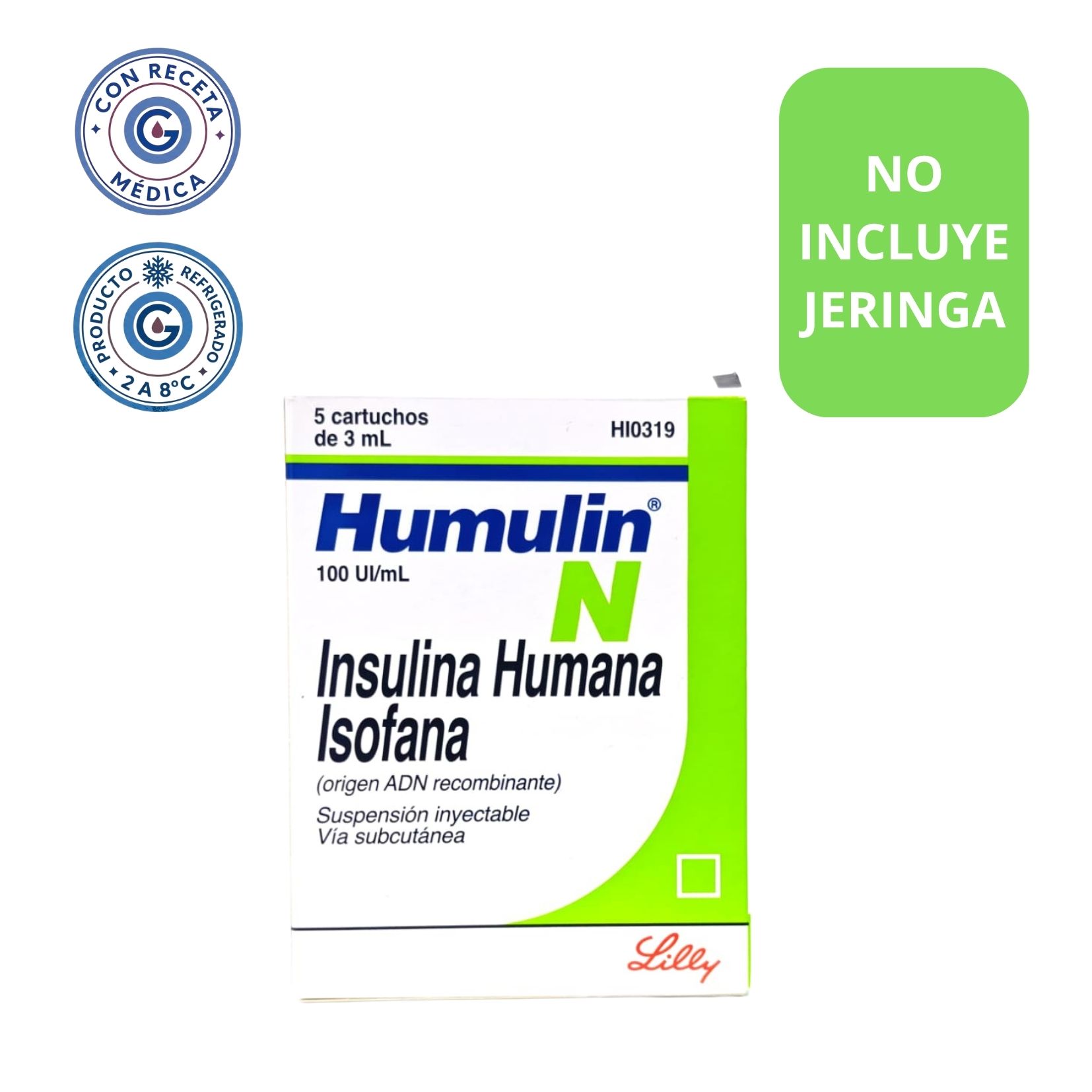 insulina humulin n cartuchos