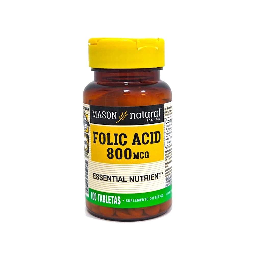 Ácido Fólico 800 mcg Mason Natural glucofarma