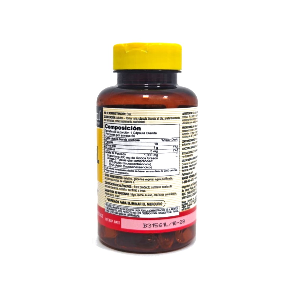 Omega 3 Fish Oil Mason Natural glucofarma