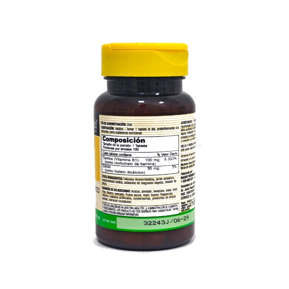 Vitamina B1 100 mg Mason Natural glucofarma