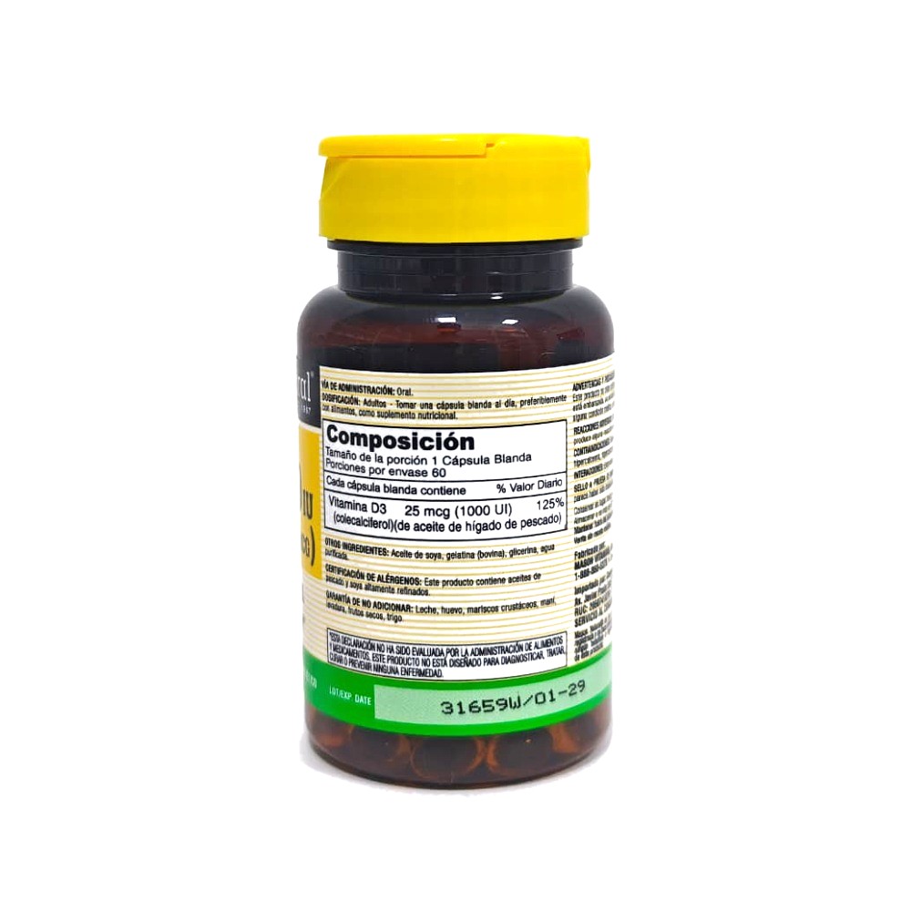 Vitamina D3 1000 UI Mason Natural glucofarma